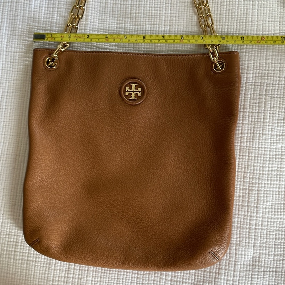 Tory Burch Brown Leather Bag with Gold Chain - Picture 10 of 10